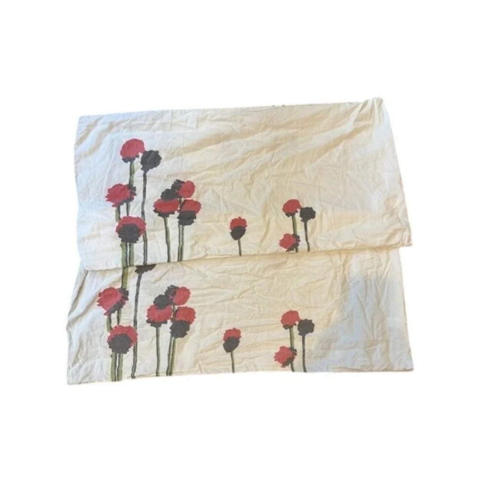 West Elm Urban Garden Sham Set of 2 Floral Poppy Botanical Cotton 35X17 King?